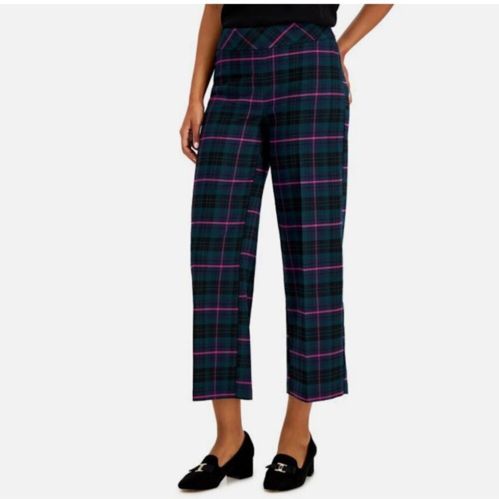 Charter Club Plaid Wide-Leg Crop Pants Size 10P
